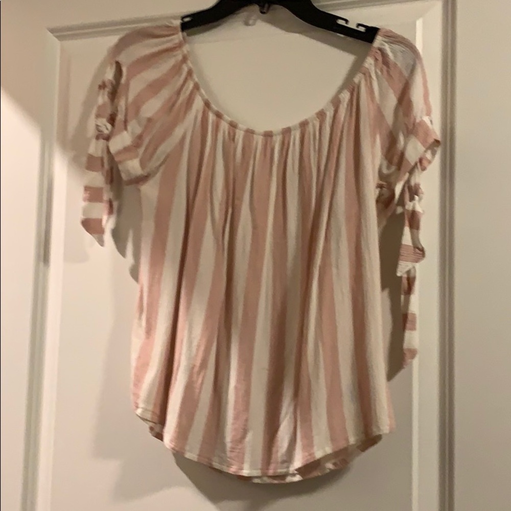 Off the shoulder striped blouse
